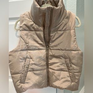 Tan nude color puffer vest light weight